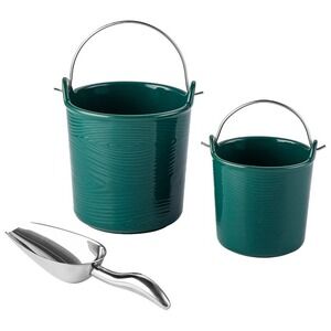 Temp-tations Woodland 1.5-qt & 20-oz Stoneware Emerald Buckets Desert with Scoop